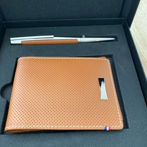 S.T. Dupont Paris wallet and pen gift set.